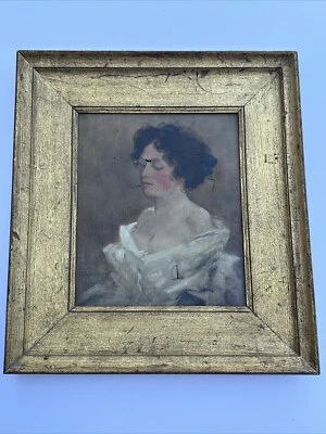 PINTURA DAVID FULTON RETRATO ANTIGUO MUJER BONITA MODELO FEMENINO FAMOSO LISTADO Foto 1 de 4