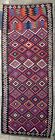 Antique Rug Oriental Kilim Natural Dyes Handmade Rug 100% Pure Wool 360x135 cm
