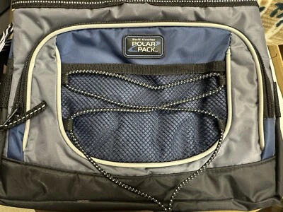 Paquete Polar aislado 6 latas refrigerador suave fiambrera bolsa azul bungee Foto 1 de 4