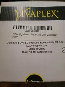 Vivaplex Glass Eye Droppers And 15 Ml Amber Glass Bottles, Case Of 24 - Picture 1 of 5