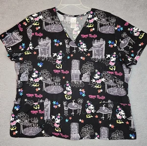 Blusa Médica Disney Minnie Mouse Negra con Bolsillos - Para Mujer Talla 2XL - Café Francés - Imagen 1 de 13