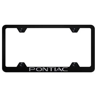 Marco de matrícula de carrocería ancha con logotipo grabado láser Pontiac Foto 1 de 2