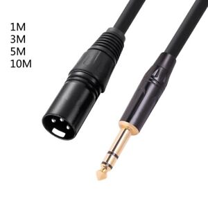 Balanced 1/4-inch TRS to XLR Male Cable 6.35mm TRS-Plug to 3-pin XLR Cord