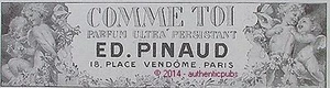 REKLAME PARFUM ED PINAUD COMO TOI ANGES VON 1913 FRANZÖSISCH AD PUB SEHR SELTEN - Bild 1 von 1