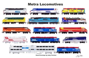 Póster horizontal Metra 11"x17" firmado por Andy Fletcher - Imagen 1 de 1