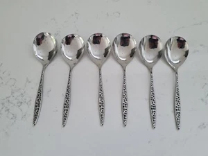 6 x Vintage VINERS MOSAIK Obst LÖFFEL Benny EDELSTAHL Set selten - Bild 1 von 7