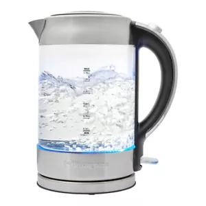 Westinghouse 1.7L 2200W Glass Electric Cordless Kettle/Water Boiler Silver - Picture 1 of 6