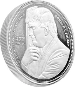 ESCASA Moneda Redonda de Plata Trump 1 Oz .999 Trump Abrazando Bandera Retirada RARA BELLEZA - Imagen 1 de 2