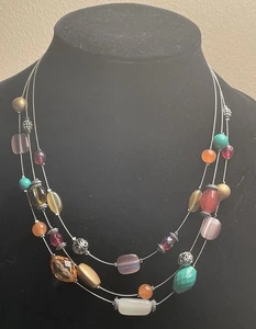 LIA SOPHIA LAYERED STRANDS WIRE BEADED NECKLACE - Picture 1 of 3