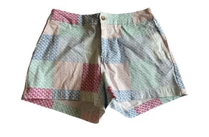 Vineyard Vines Patchwork Wal-Druck blau rosa Tasche Chino Shorts Damengröße 6 - Bild 1 von 8