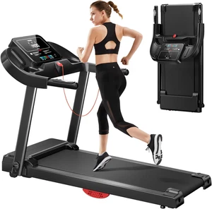Tapis Roulant Elettrico Salvaspazio 14KM/H, Tapis Roulant Pieghevole Con Cardiof - Foto 1 di 12