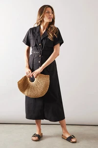 Wallis Black Shirt Dress Womens Daywear Dresses - Picture 1 of 5