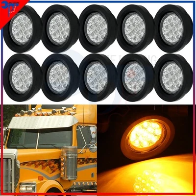 10x 2.5" 13LED Amber Side Marker Light For 1981-2017 Freightliner Kenworth - Изображение 1 из 4