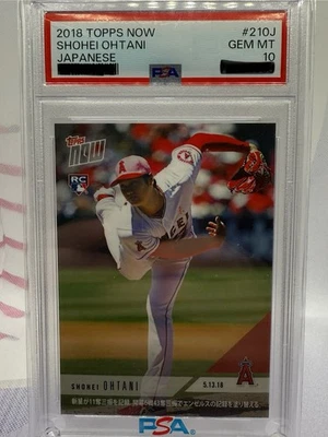 SHOHEI OHTANI 2018 TOPPS NOW #210J JAPANESE Mother's Day Pink Cap ROOKIE PSA 10 - Image 1 of 2