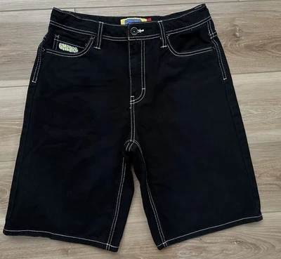 "Pantalones cortos de skate Empyre Denim negros - niños jóvenes 26 entrepierna 11""" Foto 1 de 4