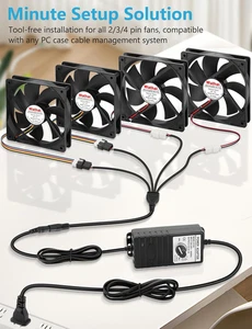 36W 12V PWM PC Fan Speed Controller, 100-240VAC to 5-12V 3A Adjustable Power ... - Foto 1 di 12