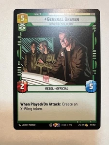 General Draven - JTL 117 NM - Star Wars Unlimited - Rare - Picture 1 of 2