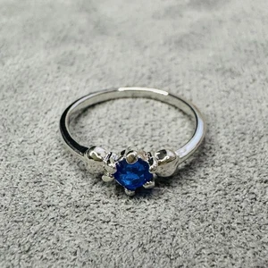 Ring versilbert Blau Stein Größe 49 Damen Schmuck klassisch - Bild 1 von 7