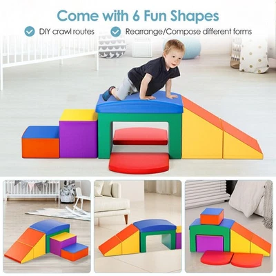 6PC Climbing and Crawl Activity Playset Soft Foam Blocks for Toddler Learning - Image 1 of 4