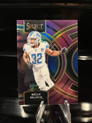 2023 Select Prizm Purple RC Brian Branch /75 Lions - Image 1 of 2
