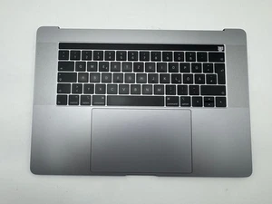 Macbook Pro 15" 2018 2019 A1990 QWERTZ Topcase Trackpad Tastatur Grau #T978 - Bild 1 von 7