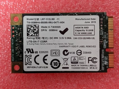 Lite-On LMT-512L9M 512GB mSATA SSD Solid State Drive 0099H4 | HD538 - Image 1 of 4