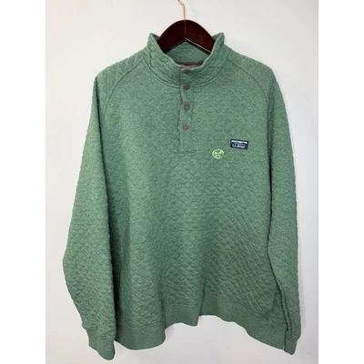 Sudadera acolchada L.L.Bean para hombre cuello falso suéter verde preppy talla 3XL nueva  Foto 1 de 4