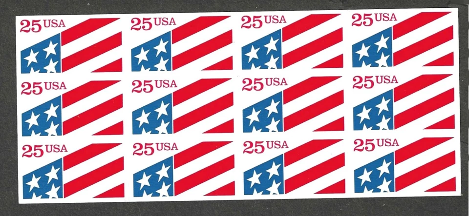 #2475a 25c FLAG ATM ISSUE PANE OF 12 UNFOLDED - Image 1 of 1