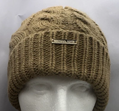 Michael Kors Mujer Gorro Camel Cable Tejido Gorra Pescador Invierno Foto 1 de 4