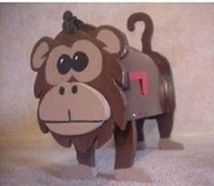 NEW Monkey Mailbox Wooden Ape Postal Mail Box - Picture 1 of 2