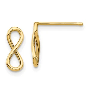 Pendientes colgantes y colgantes de poste infinito pulido oro amarillo de 10k 0,51 gm L-11,2 mm - Imagen 1 de 4