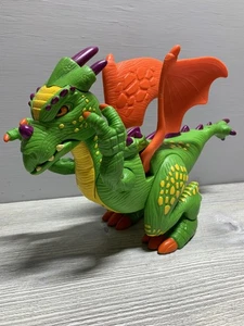 Großer grün orangefarbener Drache Spielzeugfigur geflügelter Fantasy elektronischer Sound 12 Zoll Action - Bild 1 von 9