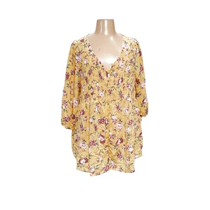 TORRID gelb Blumen Knopfleiste Größe 4 - Bild 1 von 4