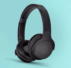 Audio Technica ATH-S220BTBK Black Bluetooth Headphones New Sealed In Box UK - Imagen 1 de 8