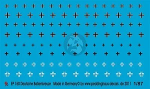 Peddinghaus 1/87 (HO) Balkenkreuz (Iron Cross) German Armor WWII (8 types) 760 - Picture 1 of 1