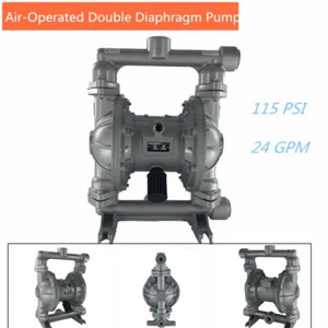 Luftbetriebener Einlass Auslass Gasflüssigkeiten 24GPM 115PSI 1" Doppelmembranpumpe Luft - Bild 1 von 12