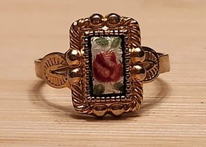 Vintage designer signed Joseph Esposito 18K HGE pink rose ring sz 6 - Picture 1 of 4