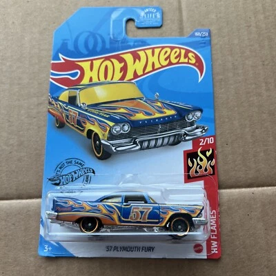 1 Plymouth Fury 2020 Hot Wheels HW Flames Blue 57 Foto 1 de 2