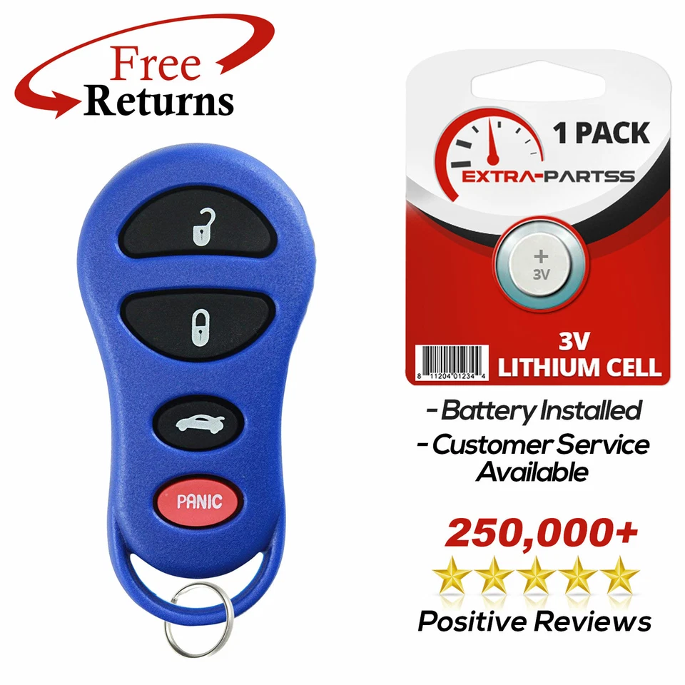 Remote Key Fob 4btn for 2001 2002 2003 2004 2005 2006 Chrysler Sebring Stratus Foto 1 de 1