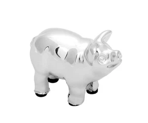 Petit Porc Porte-Bonheur Figurine Gravure Argent Déco Silvester Nouvel An - Bild 1 von 5