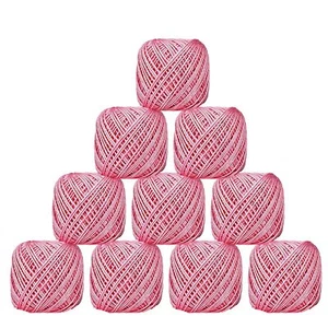 Pink Crochet Thread Set of 10 Ball Cotton Thread Yarn for Knitting and Craft - Picture 1 of 3