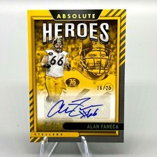 2021 Absolute ALAN FANECA “Absolute Heroes” AUTO 16 /25  Steelers autograph card