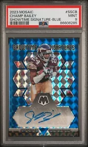 2023 PANINI MOSAIC SHOWTIME SIGNATURE CHAMP BAILEY Blue /49 PSA 9 - Picture 1 of 2