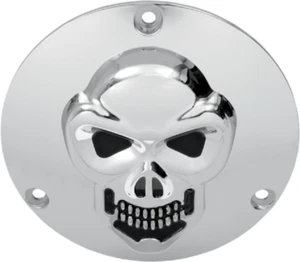 DRAG SPECIALTIES CHROME SKULL DERBY COVER HARLEY SOFTAIL DYNA TOURING EVOLUTION  - Picture 1 of 1