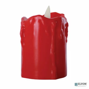 LED Flameless Short Dripping Pillar Flicker Candles, 12 Pack, Red - Picture 1 of 3