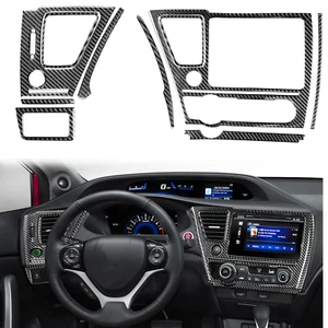 Kit completo de 10 pegatinas de cubierta interior de fibra de carbono para Honda Civic 9th 13-15 - Imagen 1 de 10