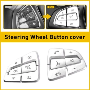 For Mercedes A B GLE GLA CLA 2015-2018 Silver Steering Button Cover Wheel Trim - Picture 1 of 11