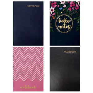 4 x A6 LINED NOTEBOOKS PINK BLACK NAVY School Notes Book Revision Jotter REDUCED - Picture 1 of 9