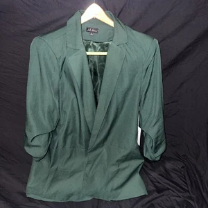 Blazer Women's Jacket Suit Coat Women Cardigan Bella Dreams Green Large - Picture 1 of 10