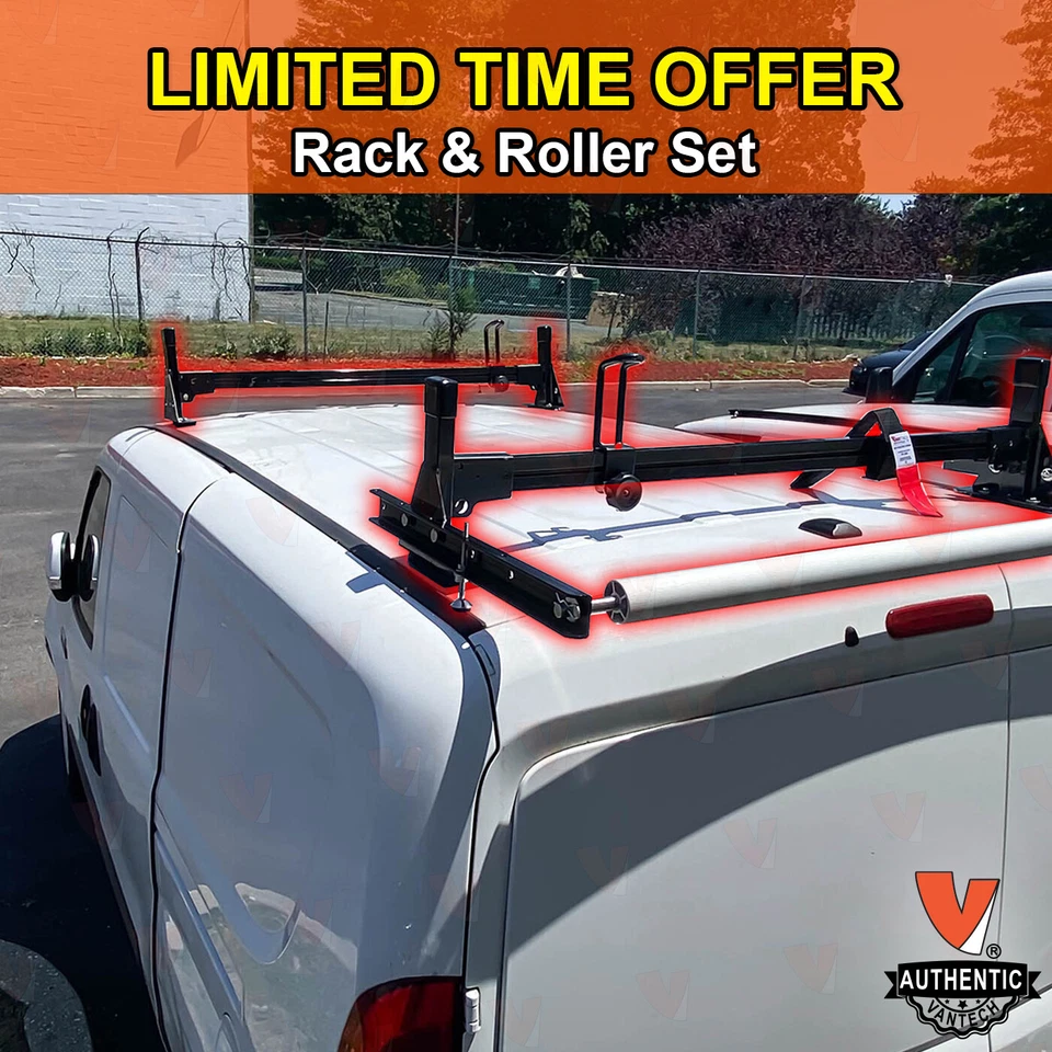 2 Bar Steel Ladder Rack w/Roller Fits: RAM ProMaster City All Years (RETURNS) - Изображение 1 из 4